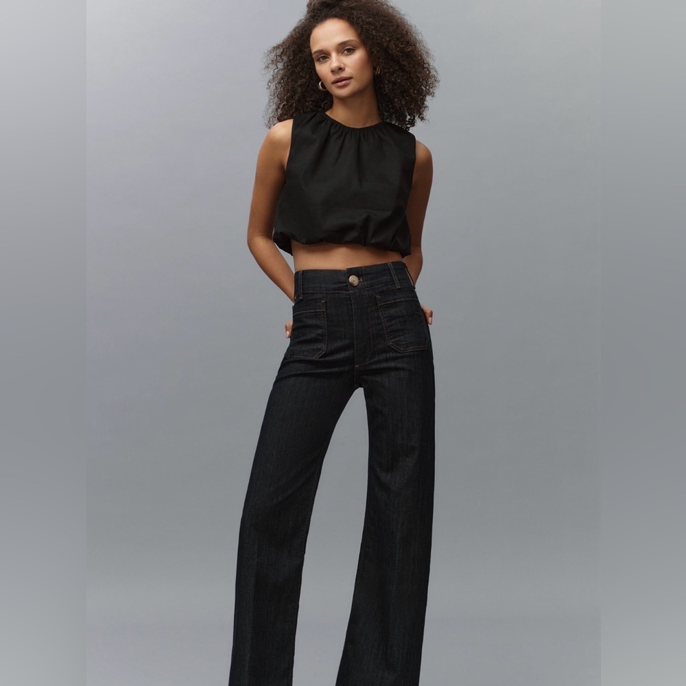 The Colette Full Length Wide Leg Jeans by Maeve from Anthropologie sz 25 NWOT